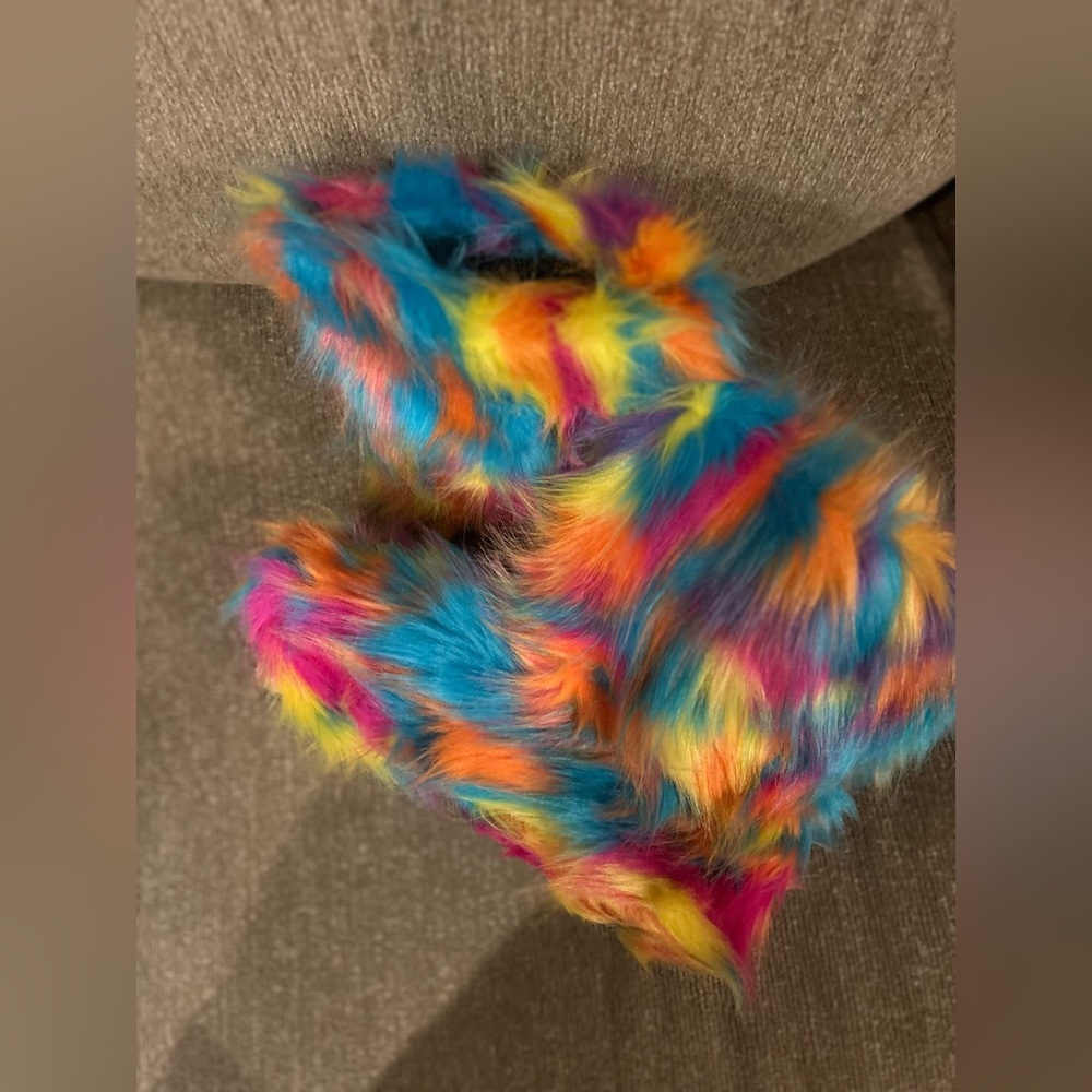 Colorful Furry Slip on Boots - Picture 5 of 5